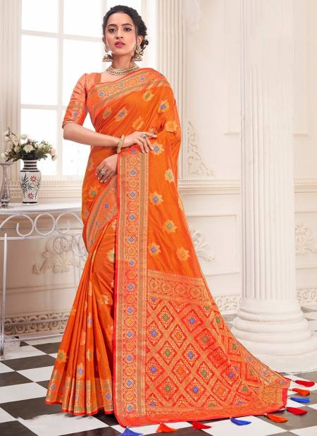 Orange Colour ASHIKA JHALAK Latest Fancy Designer Silk With Rich Pallu Festive Wear Saree Collection J 03